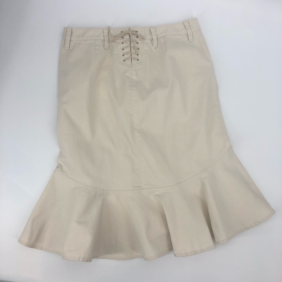 Lauren Ralph Lauren Vintage Off White Denim Skirt - Picture 5 of 10
